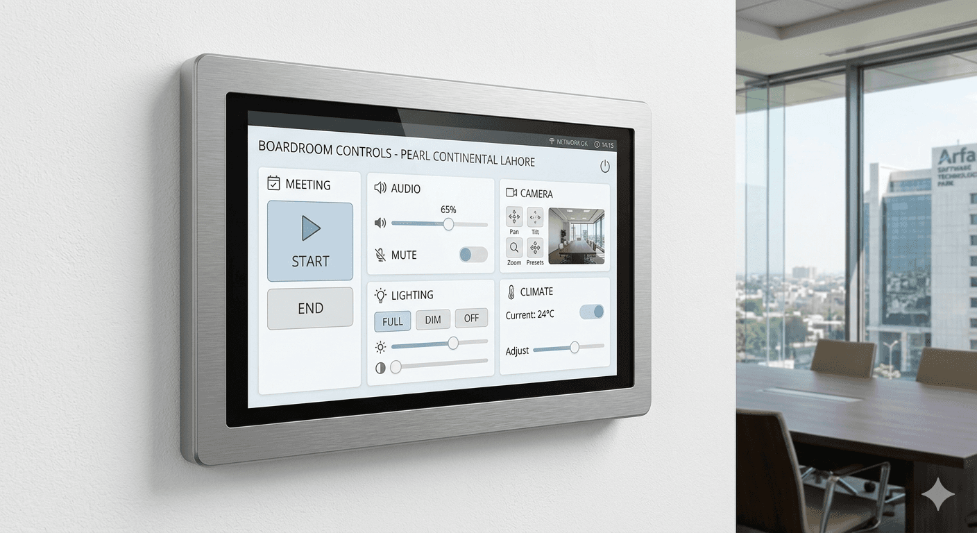 Smart touch-screen control panel with intuitive interface for system management