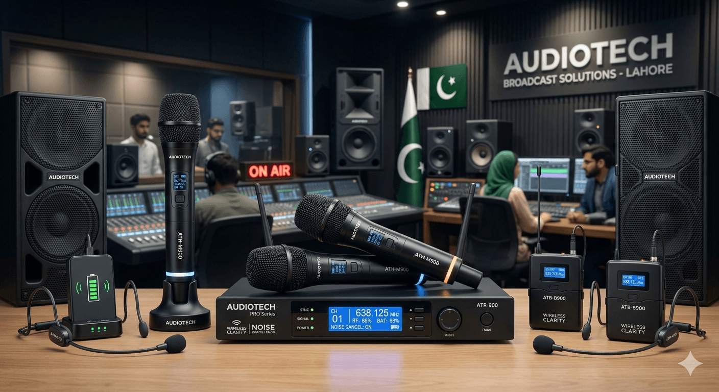 Wireless microphone system with crystal-clear transmission and noise rejection