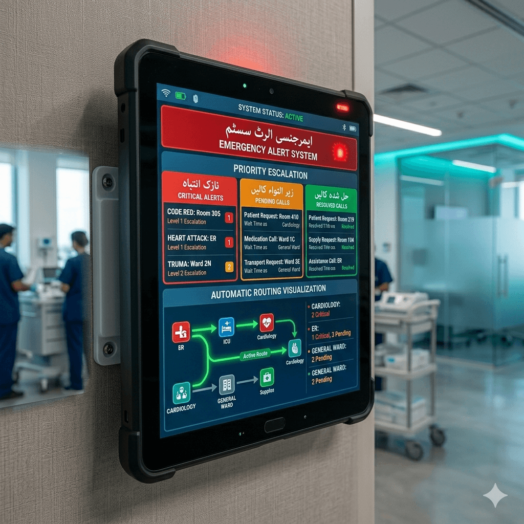 Emergency alert system dashboard for priority escalation