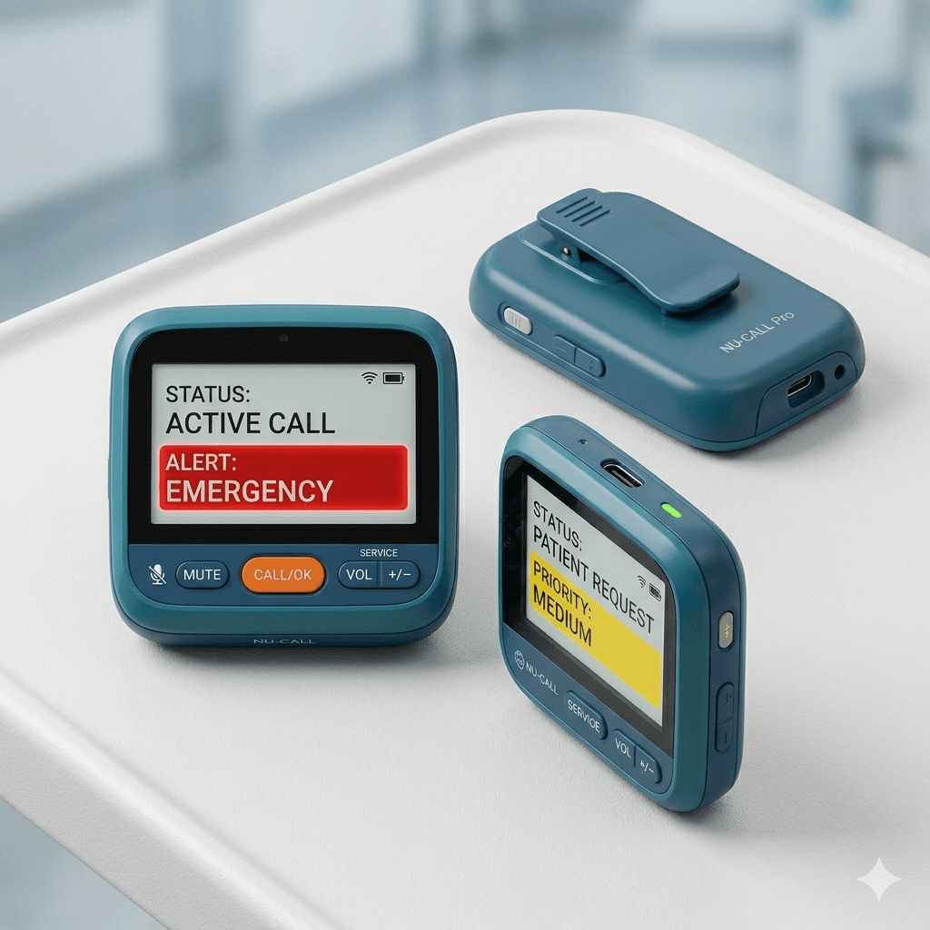 Wireless nurse call handsets for staff coordination